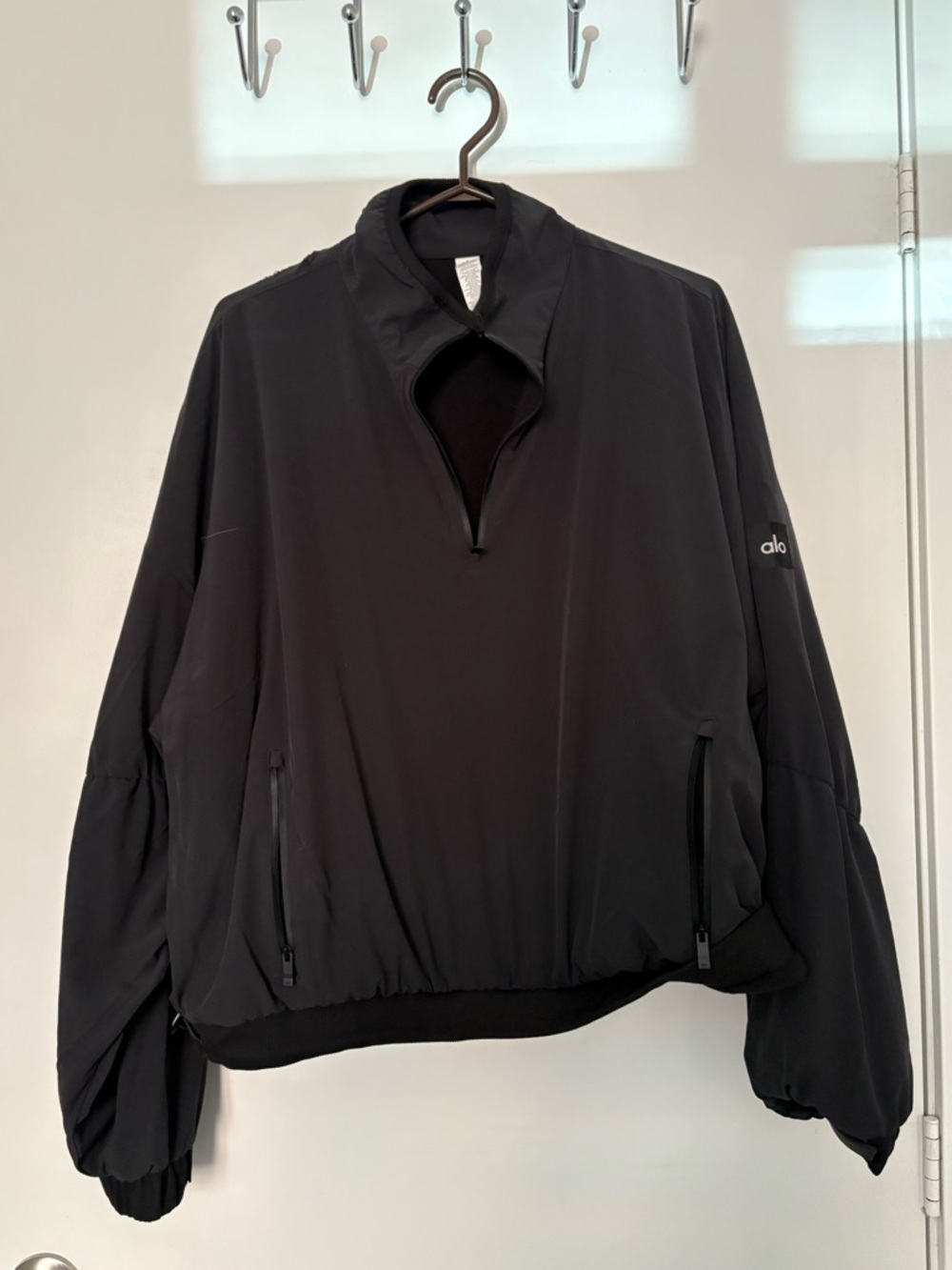 NWOT ALO Yoga Black Zip-Neck Pullover